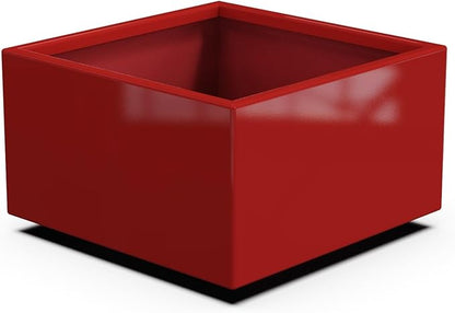 Plantercraft Powder-Coated Aluminum Planter Box - Square Cube - Metal All Weather | Indoor Outdoor | Made in USA | Fully Assembled