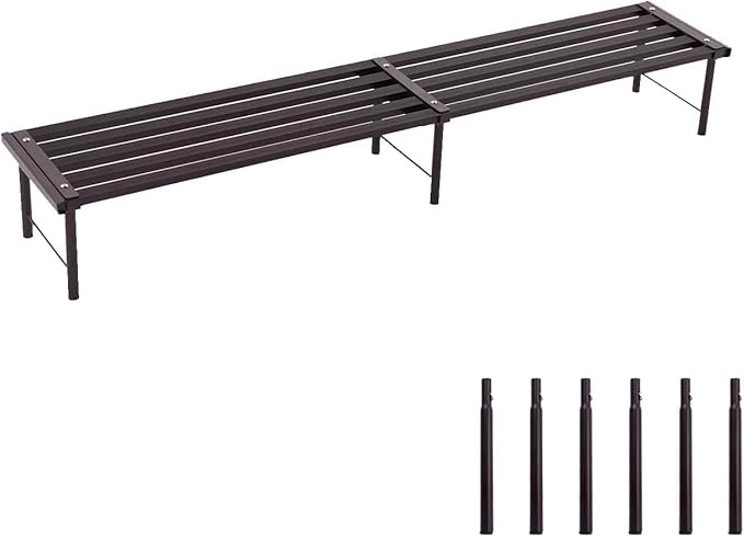 Metal Plant Stand, Rust-proof Aluminum Flower Pot Stand, Heavy Duty Planter Display Shelving for Patio Balcony Garden Living Room Decorative (Ebony, 47.2 Inch)