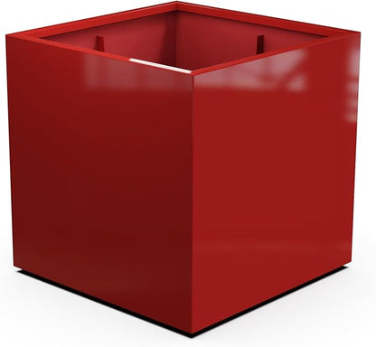 Plantercraft Powder-Coated Aluminum Planter Box - Square Cube - Metal All Weather | Indoor Outdoor | Made in USA | Fully Assembled