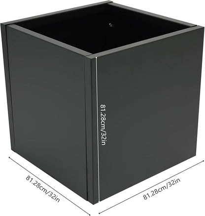Square Outdoor Planters, Steel Planter Box, Cube Planter Box, Metal Planter Boxes Indoor&Outdoor for Patio, Deck, Yard, Garden (32 x 32 x 32in)