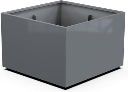 Plantercraft Powder-Coated Aluminum Planter Box - Square Cube - Metal All Weather | Indoor Outdoor | Made in USA | Fully Assembled