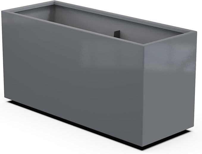 Plantercraft Powder-Coated Aluminum Planter Box - Rectangle - Metal All Weather | Indoor Outdoor | Made in USA | Fully Assembled