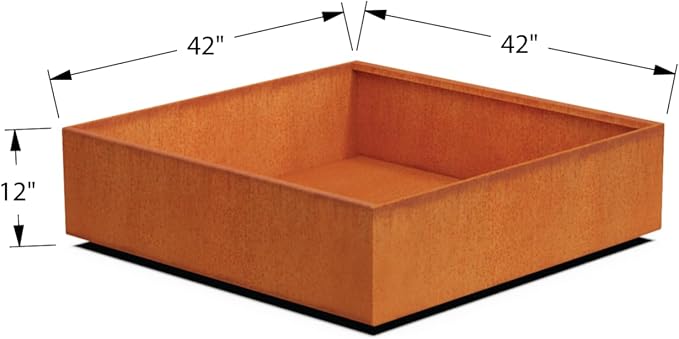 PLANTERCRAFT Corten Steel Planter Square Cube Metal Garden Box Heavy Duty | Made in USA | Fully Assembled | Commercial Residental Outdoor