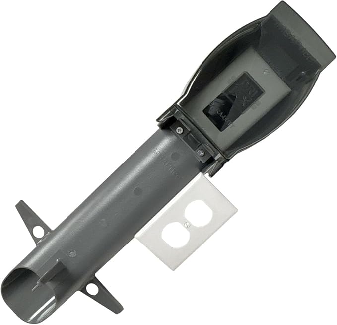 iMBAPrice GPD19GR 19.5" Silver/Grey Outdoor Power Post Enclosure – Weatherproof Electrical Outlet Stake for Landscape Lighting, Garden Power & GFCI Receptacle Devices, 1-Pack