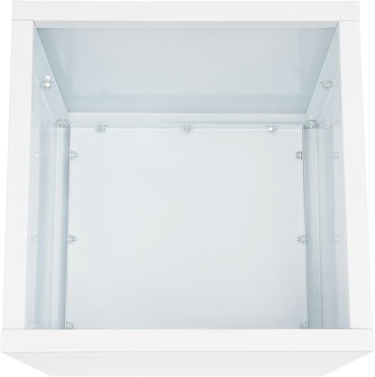 DYNAMI Square Planter Box White Steel Planter,17x17x18in Metal Planter Box Large Cube Plant Pot for Outdoor Plants,Modern Heavy Duty Flower Pot for Patio, Deck, Yard, Garden