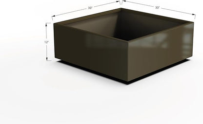 Plantercraft Powder-Coated Aluminum Planter Box - Square Cube - Metal All Weather | Indoor Outdoor | Made in USA | Fully Assembled