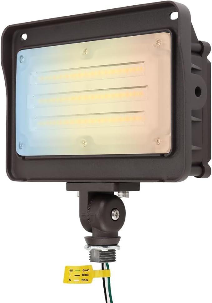 kadision LED Flood Light Outdoor, 50W/40W/30W 6500lm 3000K/4000K/5000K Selectable, Dusk-to-Dawn Photocell, IP65 Waterproof Adjustable Knuckle Mount Security Lights, 100-277V ETL Listed