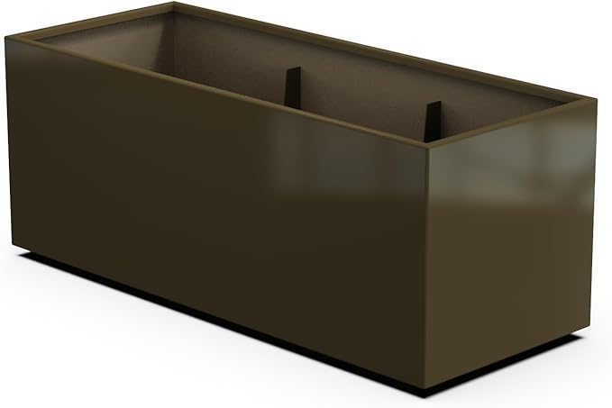Plantercraft Powder-Coated Aluminum Planter Box - Rectangle - Metal All Weather | Indoor Outdoor | Made in USA | Fully Assembled