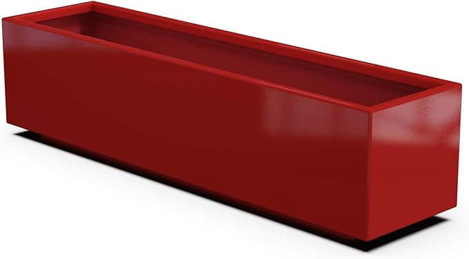 Plantercraft Powder-Coated Aluminum Planter Box - Rectangle - Metal All Weather | Indoor Outdoor | Made in USA | Fully Assembled