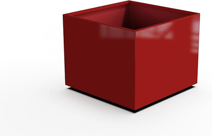 Plantercraft Powder-Coated Aluminum Planter Box - Square Cube - Metal All Weather | Indoor Outdoor | Made in USA | Fully Assembled
