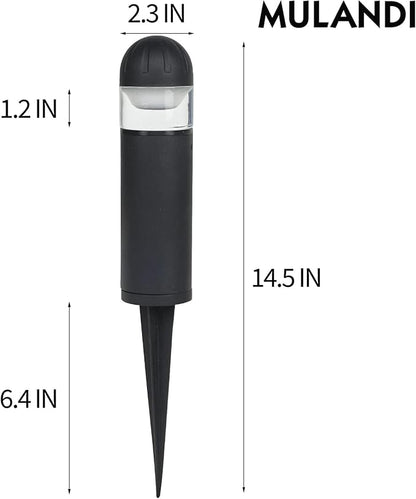 LED Landscape Bollard Pathway Light, 2W, DC 12V Low Voltage Path Lighting Outdoor Waterproof, Die-Casted Aluminum Housing for Garden Light, 3000K Warm White Pack of 8