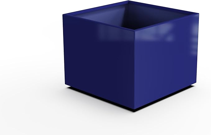 Plantercraft Powder-Coated Aluminum Planter Box - Square Cube - Metal All Weather | Indoor Outdoor | Made in USA | Fully Assembled