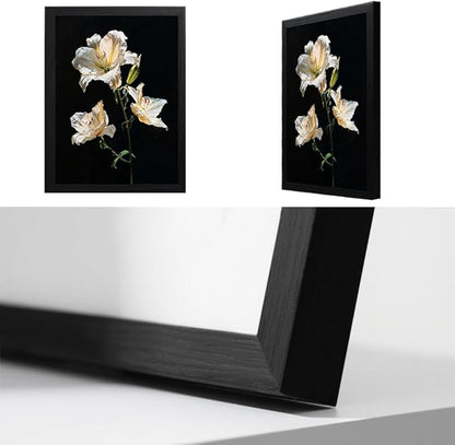 Canvas Bathroom Wall Art Prints Artwork for Walls Decor Framed Vintage Wall Art Decor Black and White Flowers Wall Art Decorations Pictures for Bathroom Botanical Hallway Wall Art Decor 16x20 Inchs