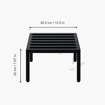 Zhongma 2 Pack 12" Sturdy Potted Plant Stand Flower Pot Holder Heavy Duty Construction, Square Low Plant Stand 12 x 12 x 7.87 inch for Home Indoor and Outdoor, Sturdy plant riser and saucer without Installation Required