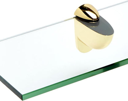 Spancraft Glass H-6x21-Brass Heron Glass Shelf, Brass, 6" x 21"