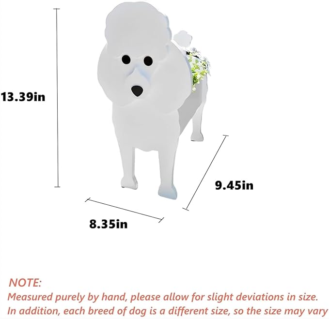 Poodle Dog Planter Plant Pots,Cute Dog Flower Planter,Gifts for Pet Lovers,Unique Animal Plant Pots,Office,Indoor Outdoor Garden Decor(9.45 * 8.35 * 13.39in)