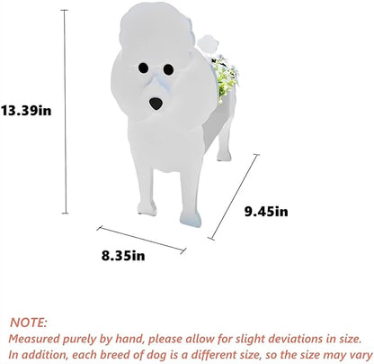Poodle Dog Planter Plant Pots,Cute Dog Flower Planter,Gifts for Pet Lovers,Unique Animal Plant Pots,Office,Indoor Outdoor Garden Decor(9.45 * 8.35 * 13.39in)