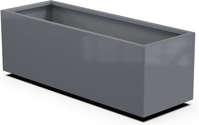 Plantercraft Powder-Coated Aluminum Planter Box - Rectangle - Metal All Weather | Indoor Outdoor | Made in USA | Fully Assembled