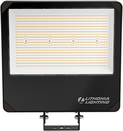 Lithonia Lighting All-in-One LED Flood Light, Waterproof LED Outdoor Light Fixture with Adjustable Brightness and Color Temperature, Yoke or Slipfitter Mount Dusk to Dawn Outdoor Lighting, UVOLT