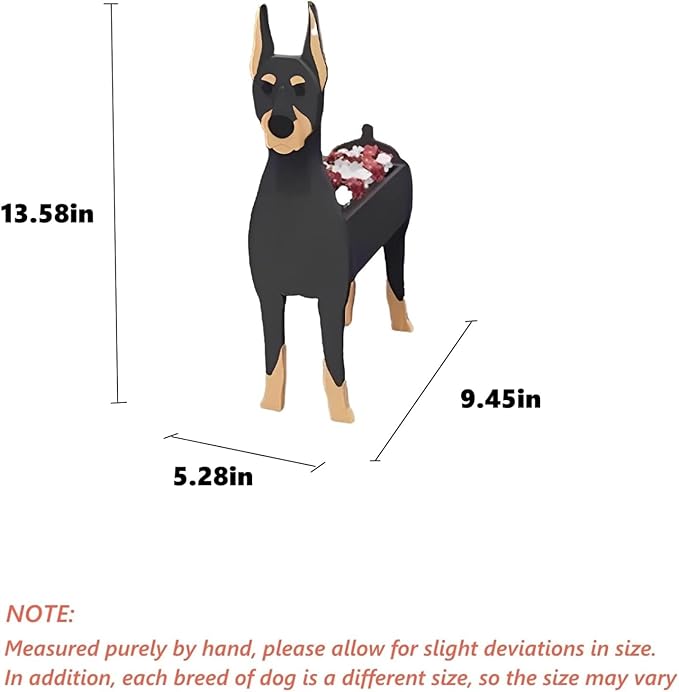 Doberman Dog Planter Plant Pots,Cute Dog Flower Planter,Gifts for Pet Lovers,Unique Animal Plant Pots,Office,Indoor Outdoor Garden Decor(9.45 * 5.28 * 13.58in)
