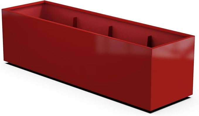 Plantercraft Powder-Coated Aluminum Planter Box - Rectangle - Metal All Weather | Indoor Outdoor | Made in USA | Fully Assembled