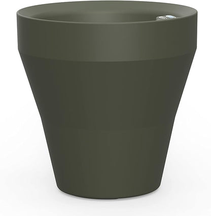 Crescent Garden Rim TruDrop Planter, Self-Watering Plant Pot, 22-Inch (Olive)