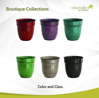 Headwind Glazed Ironstone Boutique Collection Plant Pot Indoor – Mini Venti 5 Inch – Greige Color Flower Pots for Indoor Plants - Glazed Pots for Plants by Robert Allen