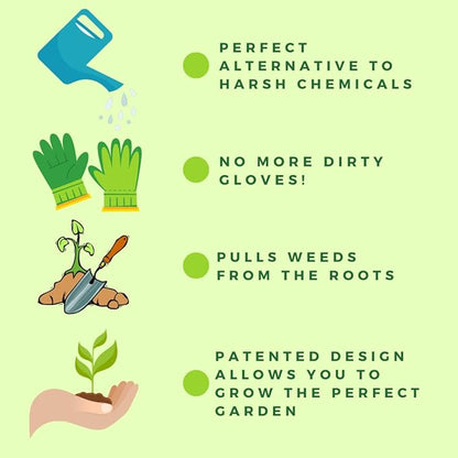 The Original Sharktooth Weed Puller Remover Weeding & Gardening Tool Weeder -Pull from The Root Easily! Ergonomic Handheld Weeding Tool for Spring Summer Cleaning, for All Age Gardeners