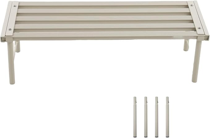 Metal Plant Stand, Rust-proof Aluminum Flower Pot Stand, Heavy Duty Planter Display Shelving for Patio Balcony Garden Living Room Decorative (White, 23.6 Inch)
