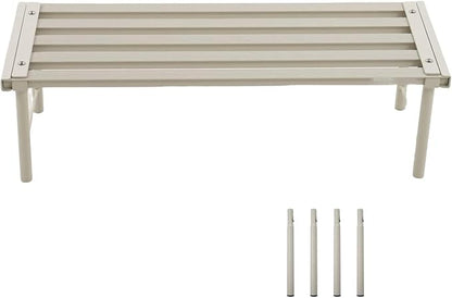 Metal Plant Stand, Rust-proof Aluminum Flower Pot Stand, Heavy Duty Planter Display Shelving for Patio Balcony Garden Living Room Decorative (White, 23.6 Inch)