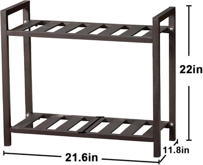 Versatile Indoor/Outdoor Plant Stand – High-Strength Aluminum with 300 LBS Load Capacity - Ideal Decor for Patios, Gardens, Living Rooms | L21.6 x W11.8 x H22 inches