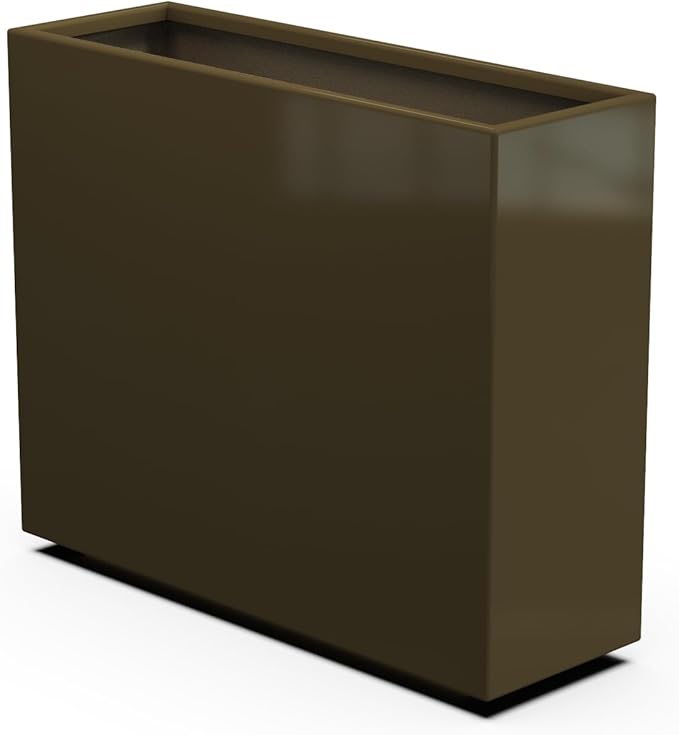 Plantercraft Powder-Coated Aluminum Planter Box - Rectangle - Metal All Weather | Indoor Outdoor | Made in USA | Fully Assembled