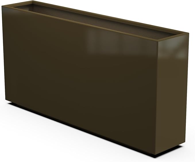 Plantercraft Powder-Coated Aluminum Planter Box - Rectangle - Metal All Weather | Indoor Outdoor | Made in USA | Fully Assembled