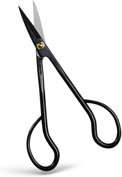 Wazakura Satsuki Bonsai Scissors 7" (180mm) – Hand-Forged Japanese Pruning Shears Made in Japan, S58C Carbon Steel, Precision Bonsai & Garden Tool