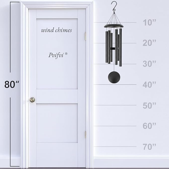 Wind Chimes for Outside Deep Tone, 38" Large WindChimes with 6 Tubes, 100% Rustproof Aluminum, Memorial Gift or Garden Patio Porch and Outdoor Décor(Silver)