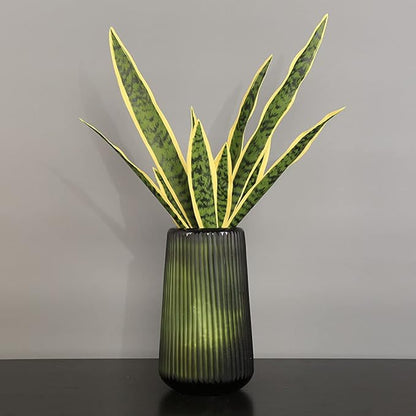 Artificial Snake Plant 4 Pcs 30 Inch Fake Sansevieria Plants for Indoor/Outdoor Home Decor Garden Office Store Decoration (Yellow and Green)