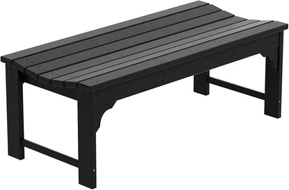 Westin Outdoors Malibu WO 48" Length Backless Poly Wood Outdoor/Garden Bench, Black