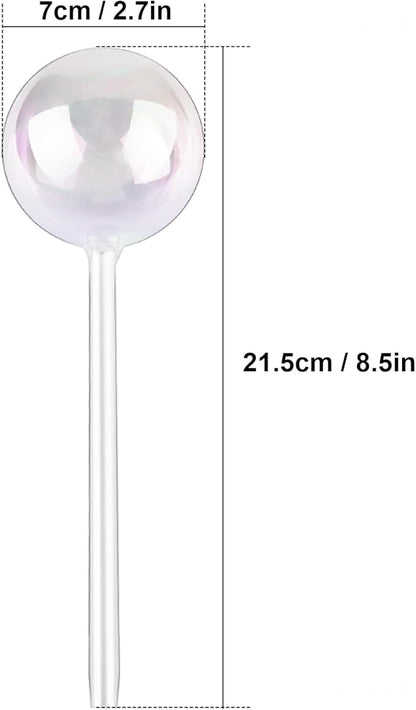 Tomorotec [2 PCS] Light Iridescent Rainbow Gradient Color Clear Glass Self-Watering System Spikes, Automatic Plant Waterer Bulbs