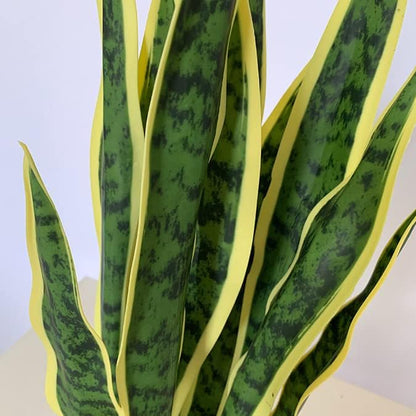 Artificial Snake Plant 4 Pcs 30 Inch Fake Sansevieria Plants for Indoor/Outdoor Home Decor Garden Office Store Decoration (Yellow and Green)