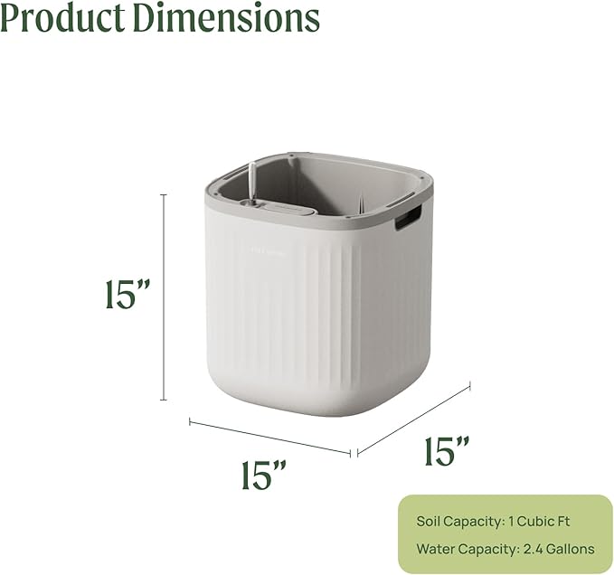 Vego garden Self Watering Pots Home Planters with Water Gauge for Effortless Indoor Plants Cream White 2 Pack No Trellis