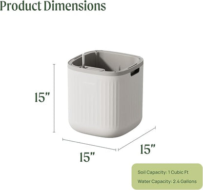 Vego garden Self Watering Pots Home Planters with Water Gauge for Effortless Indoor Plants Cream White 2 Pack No Trellis
