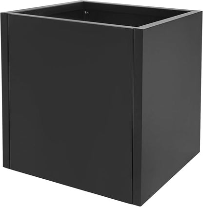 Steel Planter Box Square Indoor Outdoor Planters Large Metal Planter Flower Pot for Garden Patio Deck Yard Commercial Residential (Black, 17" L x 17" W x 18" H)