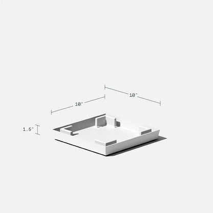 Veradek Nobleton Indoor/Outdoor Wide Square Planter (White, 18 inch - 2 Pack with 2 Saucer Trays)