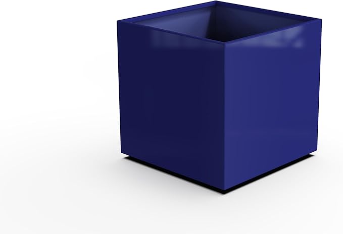 Plantercraft Powder-Coated Aluminum Planter Box - Square Cube - Metal All Weather | Indoor Outdoor | Made in USA | Fully Assembled