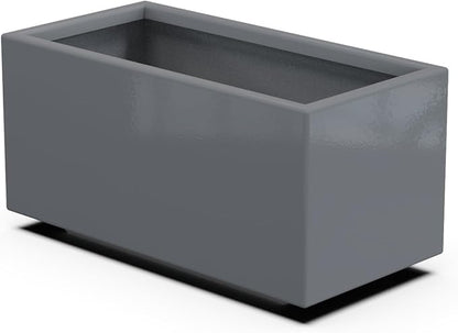 Plantercraft Powder-Coated Aluminum Planter Box - Rectangle - Metal All Weather | Indoor Outdoor | Made in USA | Fully Assembled