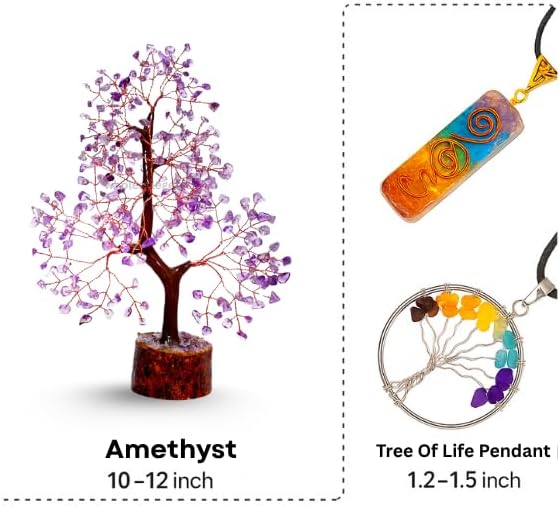 Amethyst Crystal Tree with Copper Wire – Handcrafted Gemstone Bonsai for Positive Energy, Healing & Elegant Home Decor