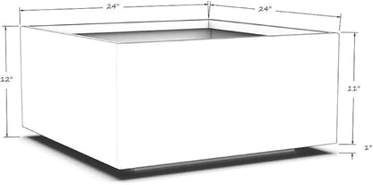 Plantercraft Powder-Coated Aluminum Planter Box - Square Cube - Metal All Weather | Indoor Outdoor Commercial Residential | Made in USA | Fully Assembled