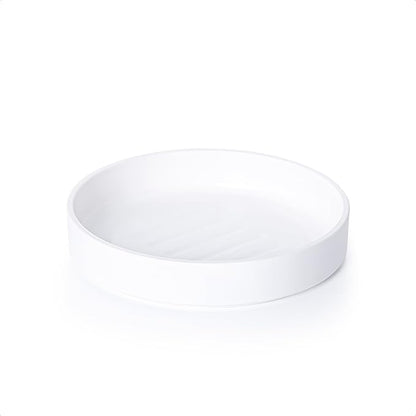 Phoenix Vine 8 Inch Plastic Plant Saucer Water Drip Tray, Heavy Sturdy Round Plant Drainage Tray for Indoors Outdoor, Matte White, 21-TY-8W-1