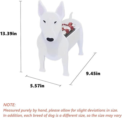 Bull Terrier Dog Planter Plant Pots,Cute Dog Flower Planter,Gifts for Pet Lovers,Unique Animal Plant Pots,Office,Indoor Outdoor Garden Decor(9.45 * 5.57 * 13.39in)