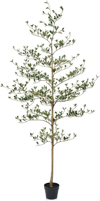 Artificial Black Olive Tree 6ft - Shady Lady UV Resistant Faux Olive Trees Indoor Outdoor Decor - Modern Aesthetic Tall Fake Plants with Pot for Home Office Living Room Patio Floor, VN140
